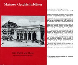Der rote Einband des Heftes 7 der Mainzer Geschichtsbltter zeigt eine schwarz-weien Abdruck einer Postkarte der preuischen Hauptwache hinter dem Mainzer Dom